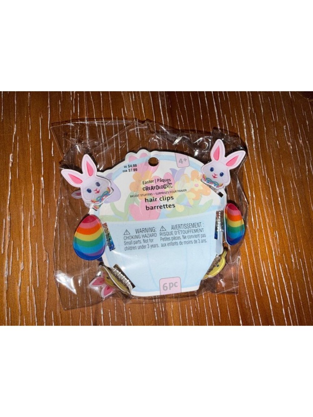 Easter-Themed Hair Clips Set Bunny & Rainbow Egg Designs 6pc For Kids Creations